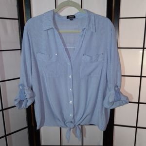 12A. JONES of New York Pin Striped Shirt